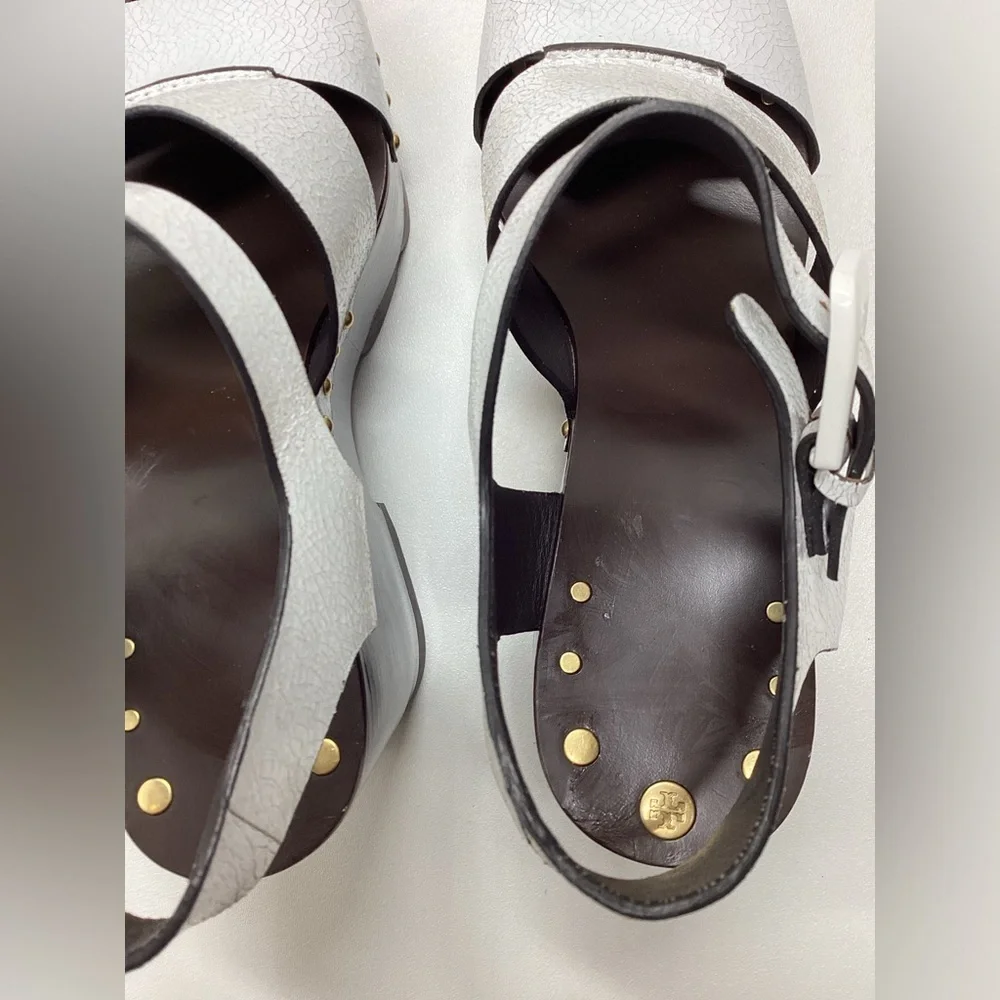 Tory Burch Caged Ankle-Strap Clog Sandals Size 9.5